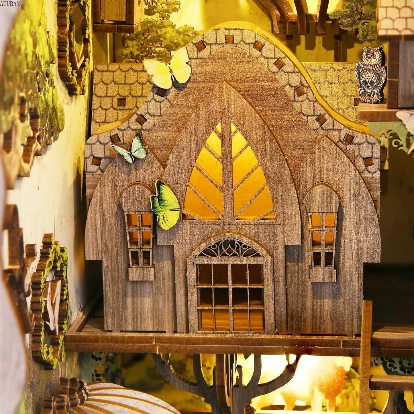 Dorothy's Journey - DIY Book Nook Kit,3D Miniature Model Wooden Dollhouse Puzzle Toy,Building Mini Doll House Bookends Shelf Decor for Boys Girls