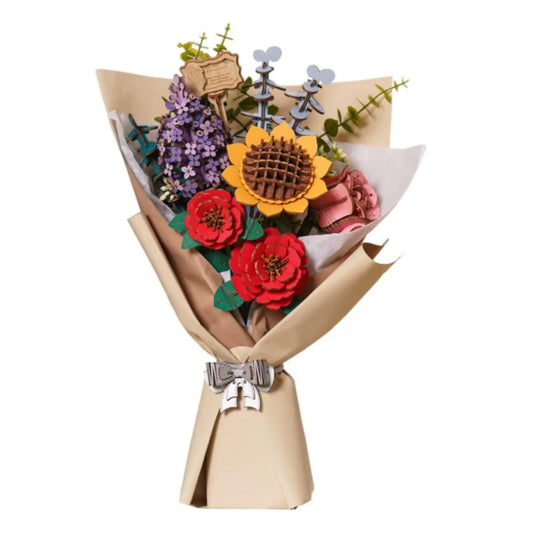 Wooden Flower Bouquet - 3D Wooden Puzzle Wood Crafts