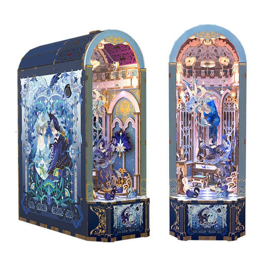 Xiao'qiao Dream - DIY Wooden Book Nook Shelf Insert Kits Miniature  Bookends Bookshelf Dollhouse