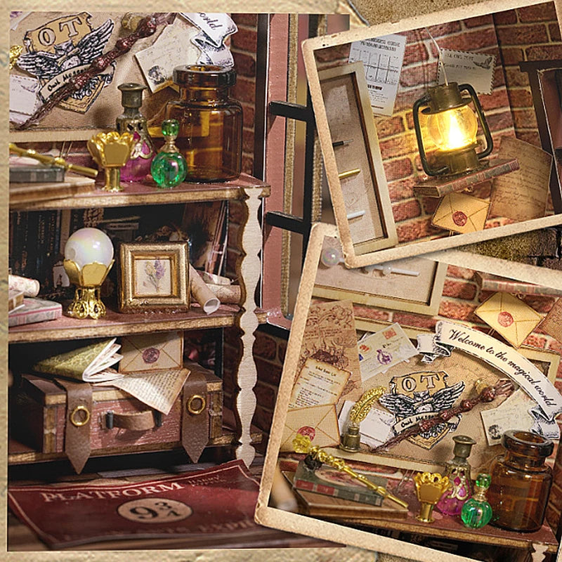 "Magical Wand Shop" Doll House Wooden Miniature DIY Assembly Building Model Kit