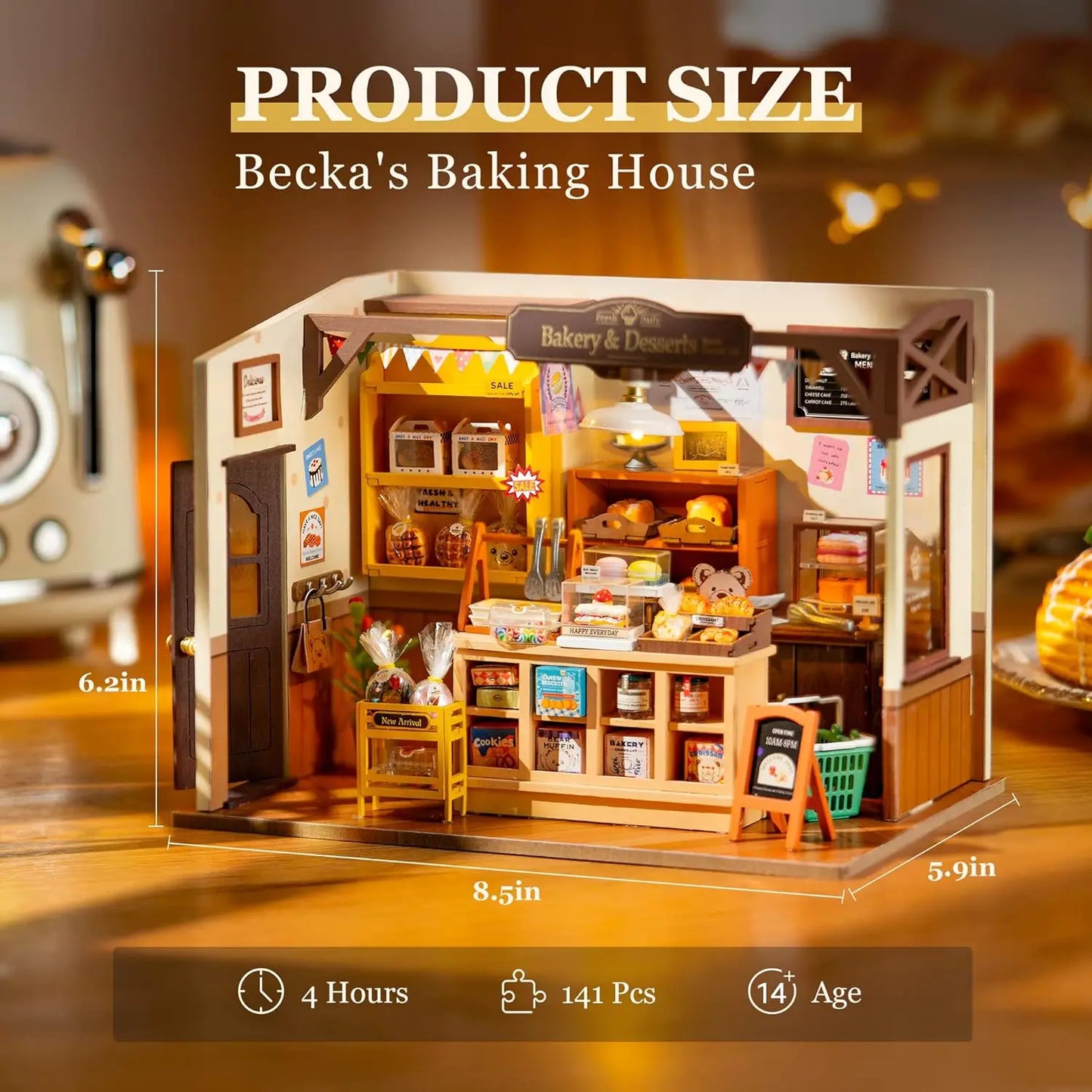 Becka's Baking House - 3D Puzzle DIY Miniature Dollhouse Kit Amazing Gift for Children DG161