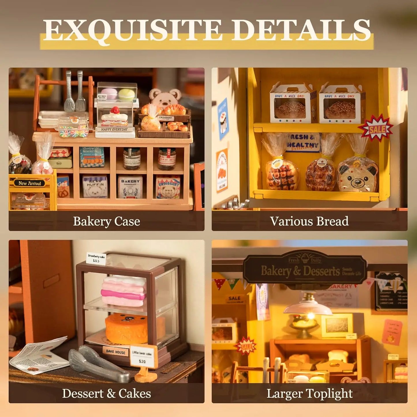 Becka's Baking House - 3D Puzzle DIY Miniature Dollhouse Kit Amazing Gift for Children DG161